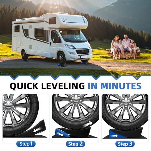 RV Leveling Blocks System, 2 Packs Camper Leveling Blocks System with 2