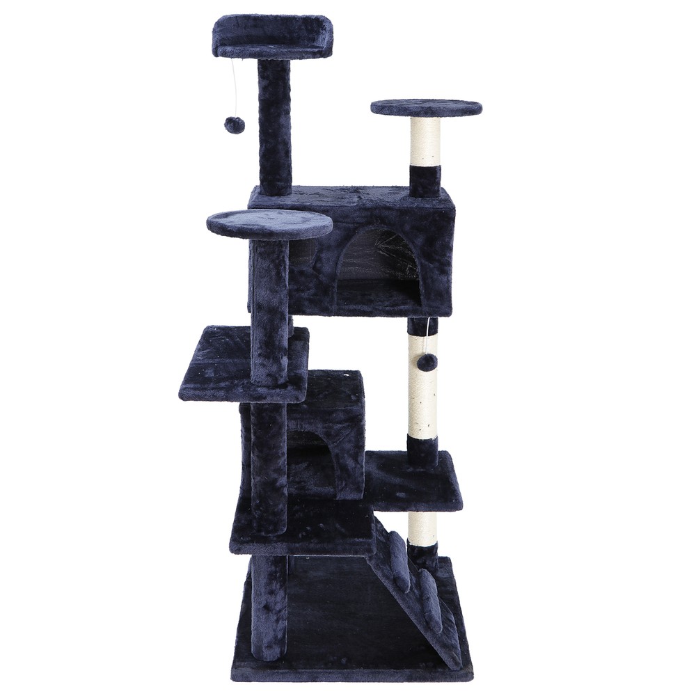 53" Cat Tree Tower Activity Center Playing House Condo Rest Multi Level Blue