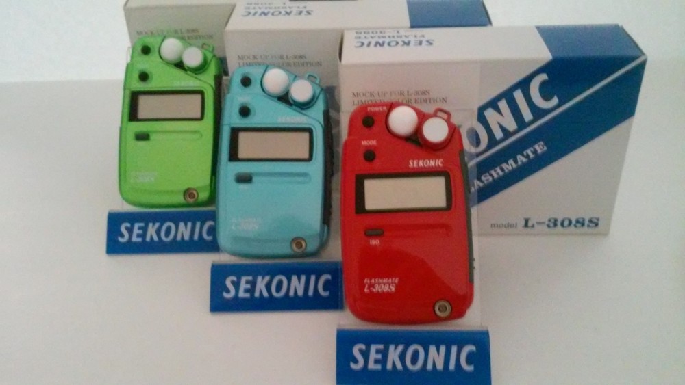 Sekonic 308S DISPLAY SAMPLES LIGHT METER (ALL 3 LIMITED COLORS SAMPLES ) RARE !!