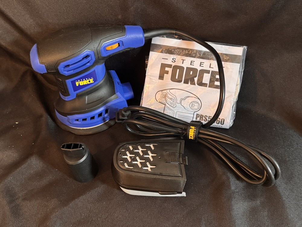 PRS5360 5-inch 3.0A Random Orbit Sander with 8Pcs Sandpapers, 6 Variable Spee...