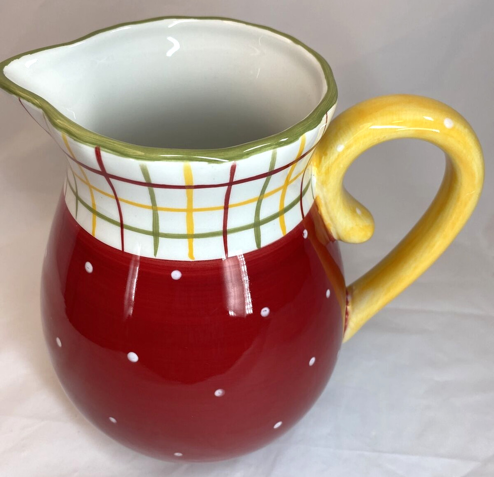 Roscher & Co. Earthenware “Harmony Collection” Footed 2 Quart Pitcher