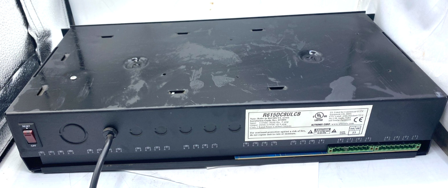 ALTRONIX Power Supply 8PTC 6-15VDC @ 4A Rack: Power Supply, 115V AC R615DC8ULCB