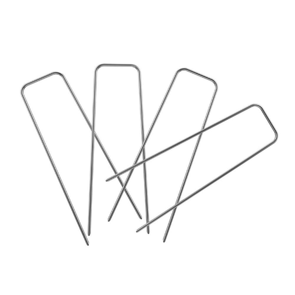 6" Landscape Sod Staples Sturdy Garden Stakes Weed Barrier Fabric Pins