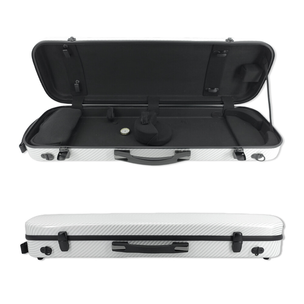 White 4/4 violin Case mixed Carbon fiber case Light Sheet bag Code lock new