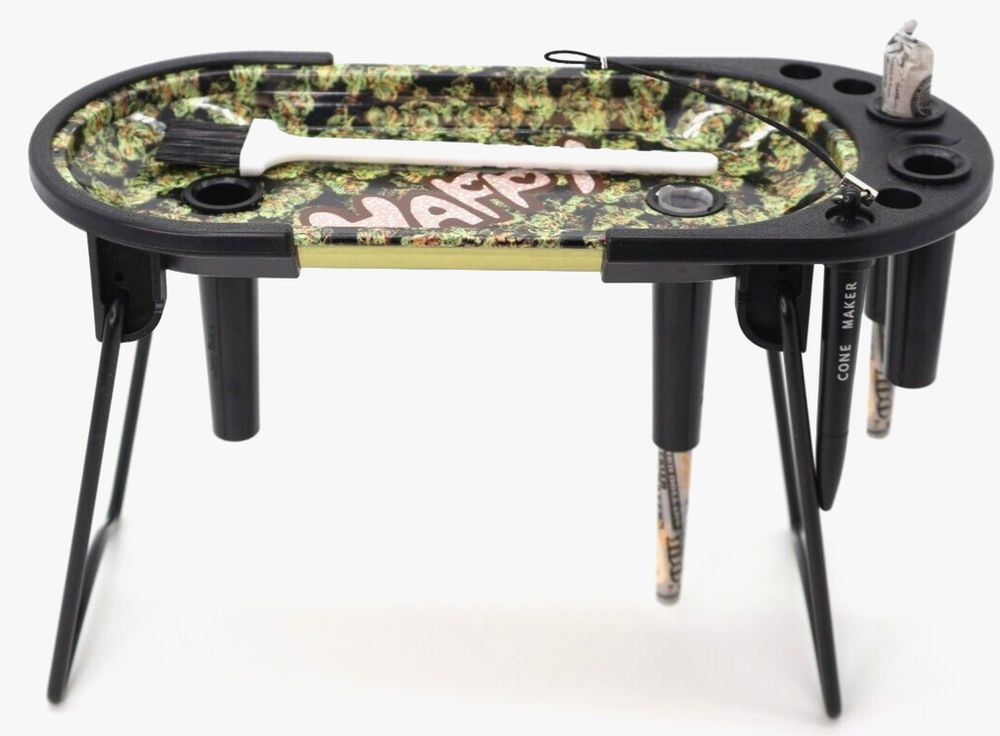 Ultimate Portable Rolling Tray Foldable Design Cone Loading Acesory Rack Durable