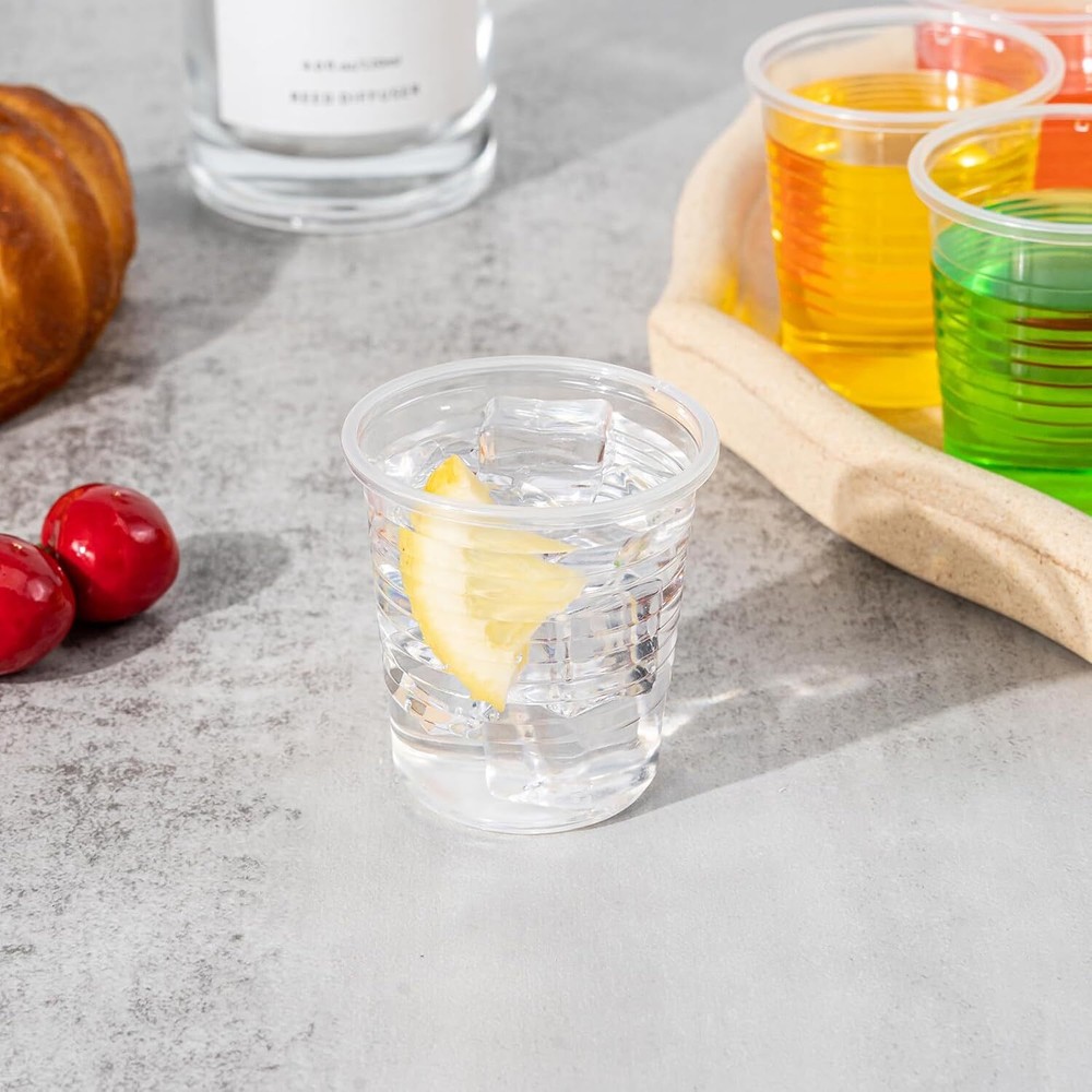 100 Pack 3oz Clear Plastic Drinking Cups Disposable