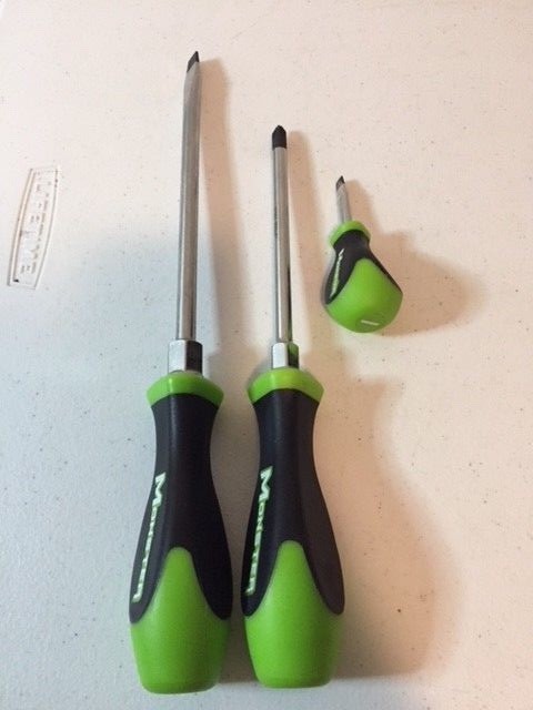 Monster Tools 3 PC Screwdriver Set Slotted 3/8", Phillips PH3, Slotted Stubby