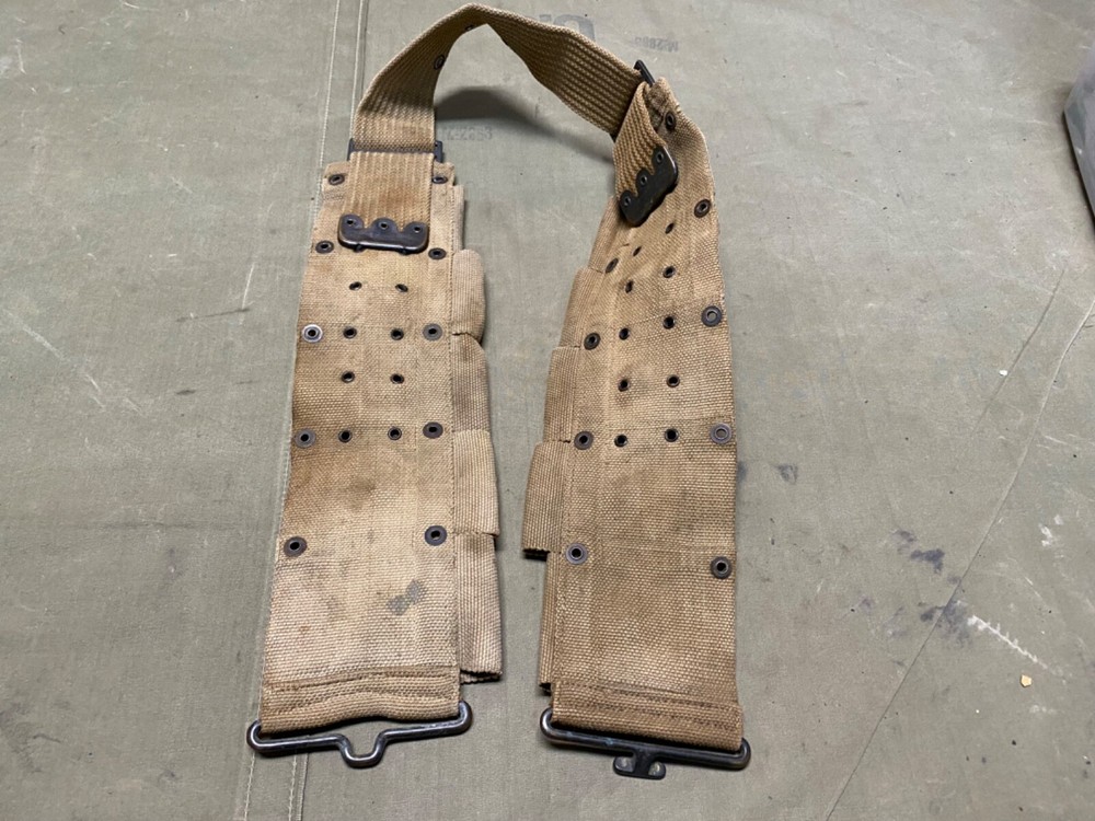 ORIGINAL WWI WWII US ARMY M1903 INFANTRY COMBAT FIELD 10 POCKET AMMO BELT-MILLS