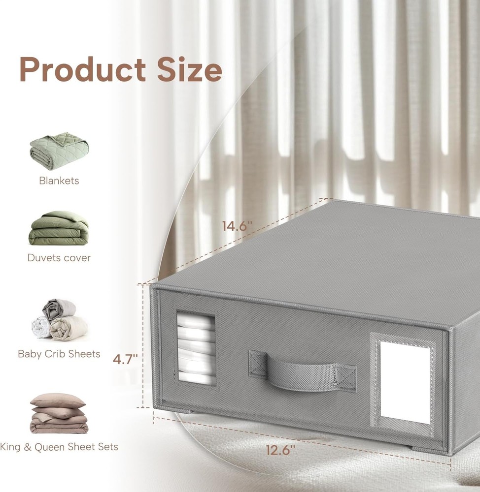 Bed Sheet Organizers & Storage 6 Pack Foldable Linen Closet Box