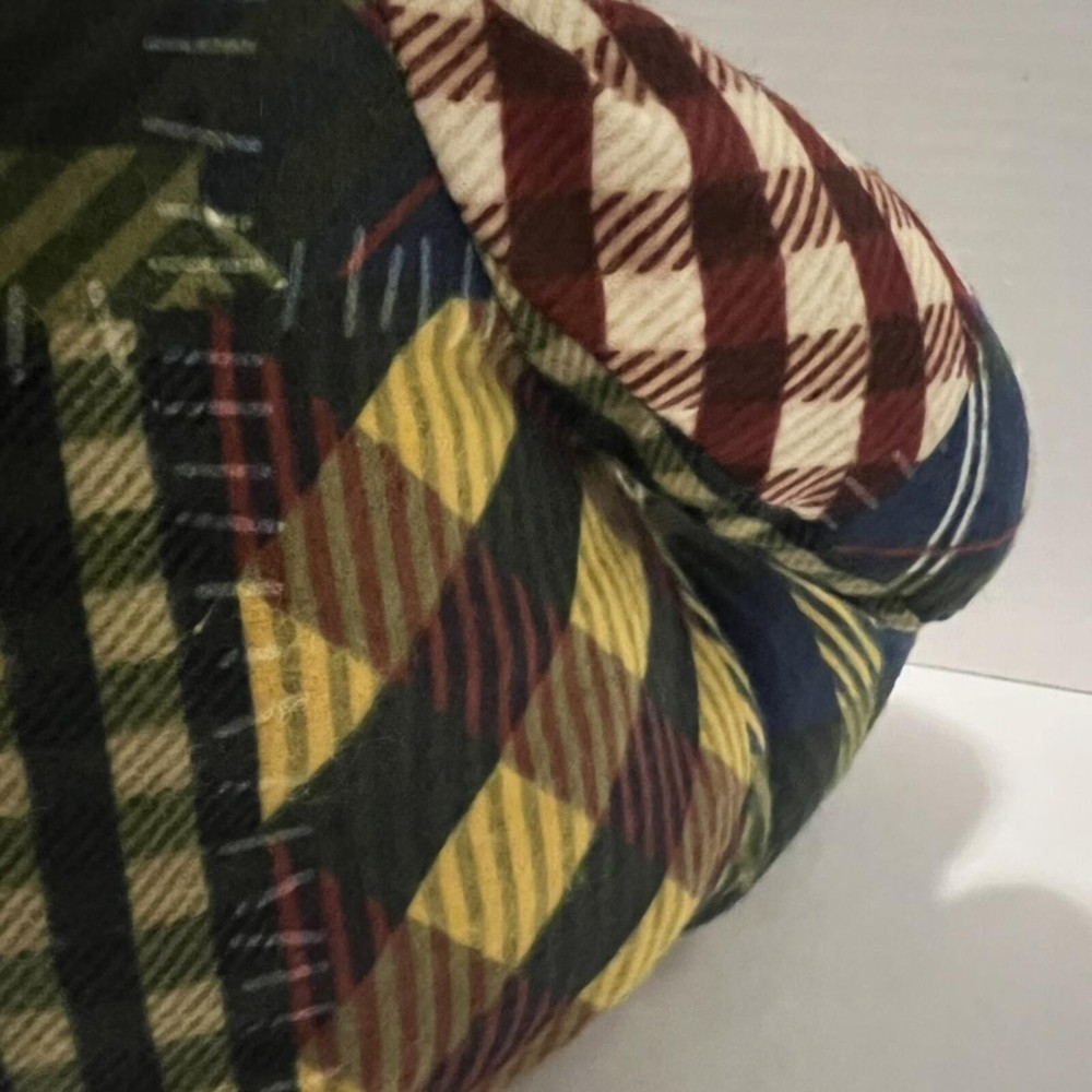 Beautiful Patchwork Plaid Checkered Handmade Memory Teddy Bear blue yellow green