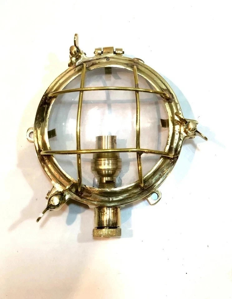 Antique Nautical Maritime Ship Solid Brass Passageway Ceiling/Deck light 3pc