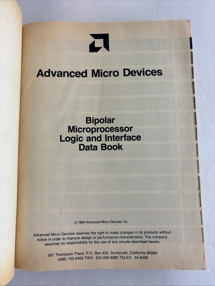 Am2900 MICROPROCESSORS 1983 Data Book
