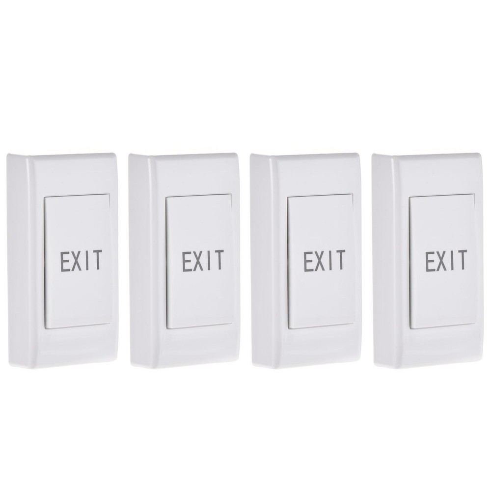 Push to Exit Button Release Switch PC Panel 86mm x 43mm DC 12V 3A White 4 Pcs