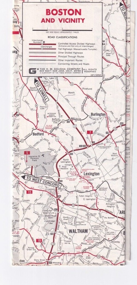 Boston & Vicinity Folded Map by Avis