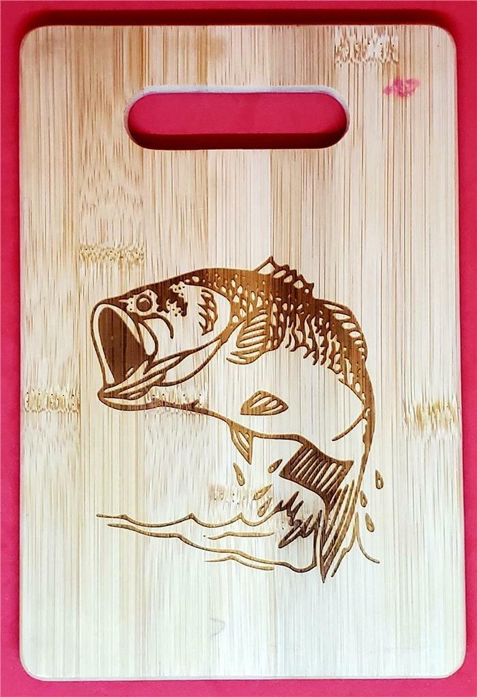 Bass Image Laser Engraved Cutting Board