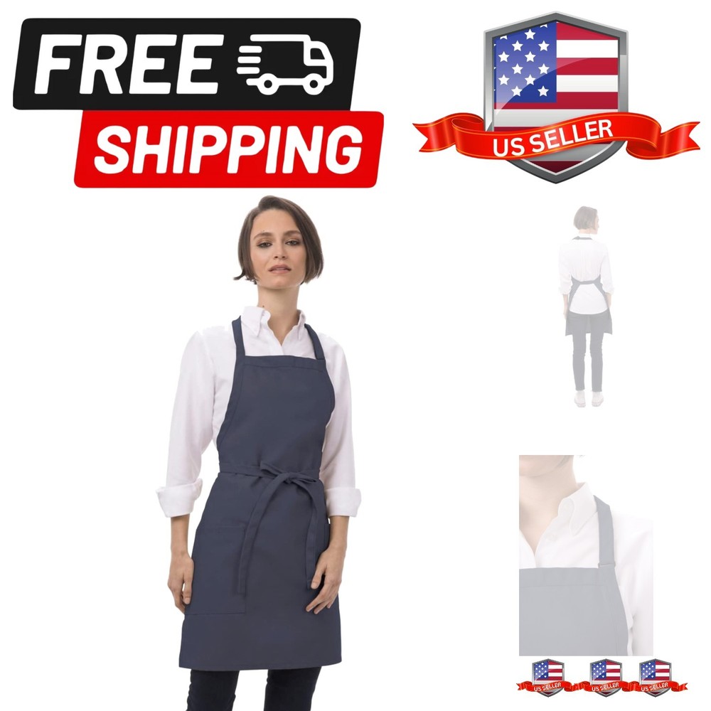 Unisex Two Patch Pocket Bib Apron