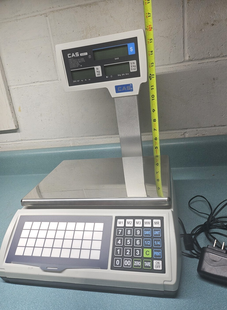 CAS S2000 Jr LCD Pole Price Computing Scale 15lb NTEP S2JR15LP