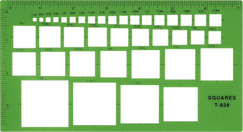 Westcott T-828 Technical Squares Drawing and Drafting Template, Plastic Templ...
