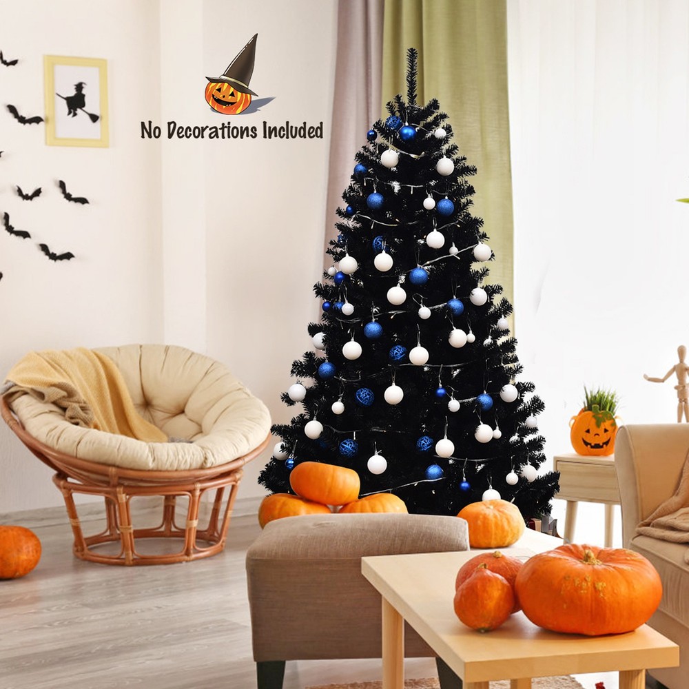 6FT Artificial Halloween Christmas Tree Hinged Pine Tree Holiday Decoration