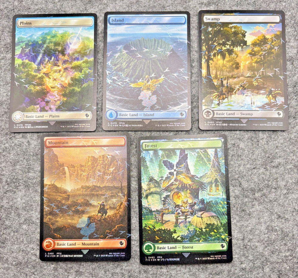 Final Fantasy Chocobo Track Foil Lands Set (5) MTG MINT from Chocobo Bundle