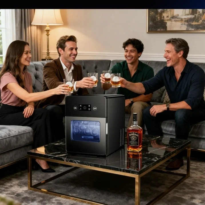 Simzlife Sphere Ice Maker,10 pcs/Hour, 150 pcs/Day,Clear Ice Ball Maker with Enh