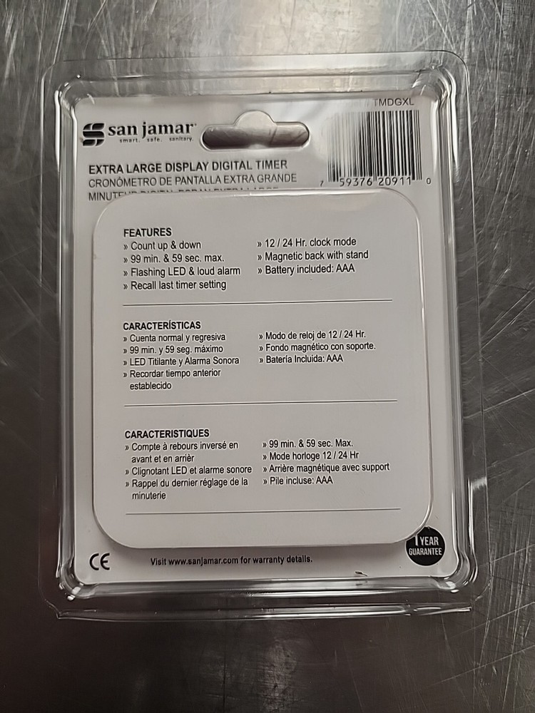 San Jamar Xl Display Digital Timer