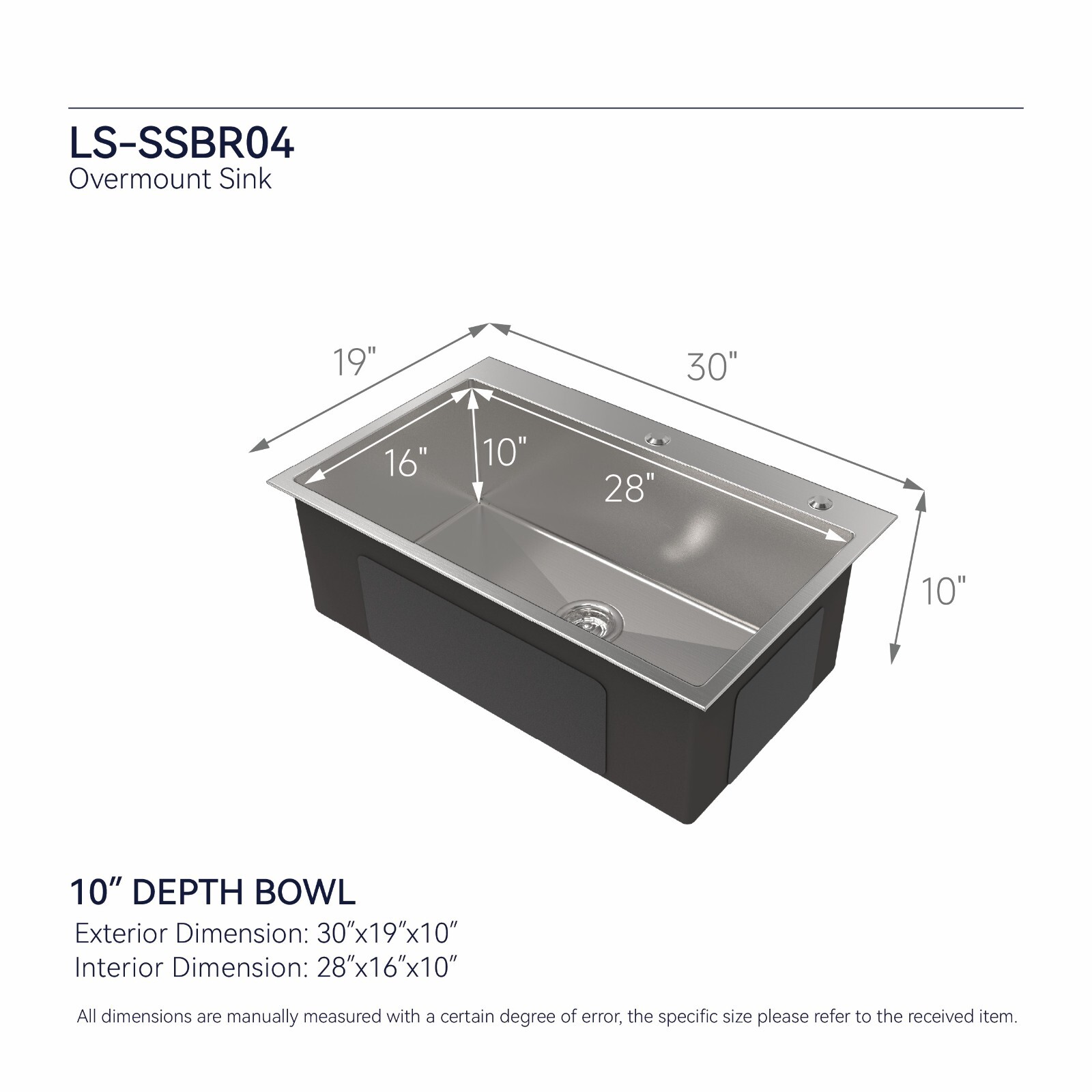COZY Stainless Steel Kitchen Sink, 30" Single Bowl in Brushed Nickel SSBR04