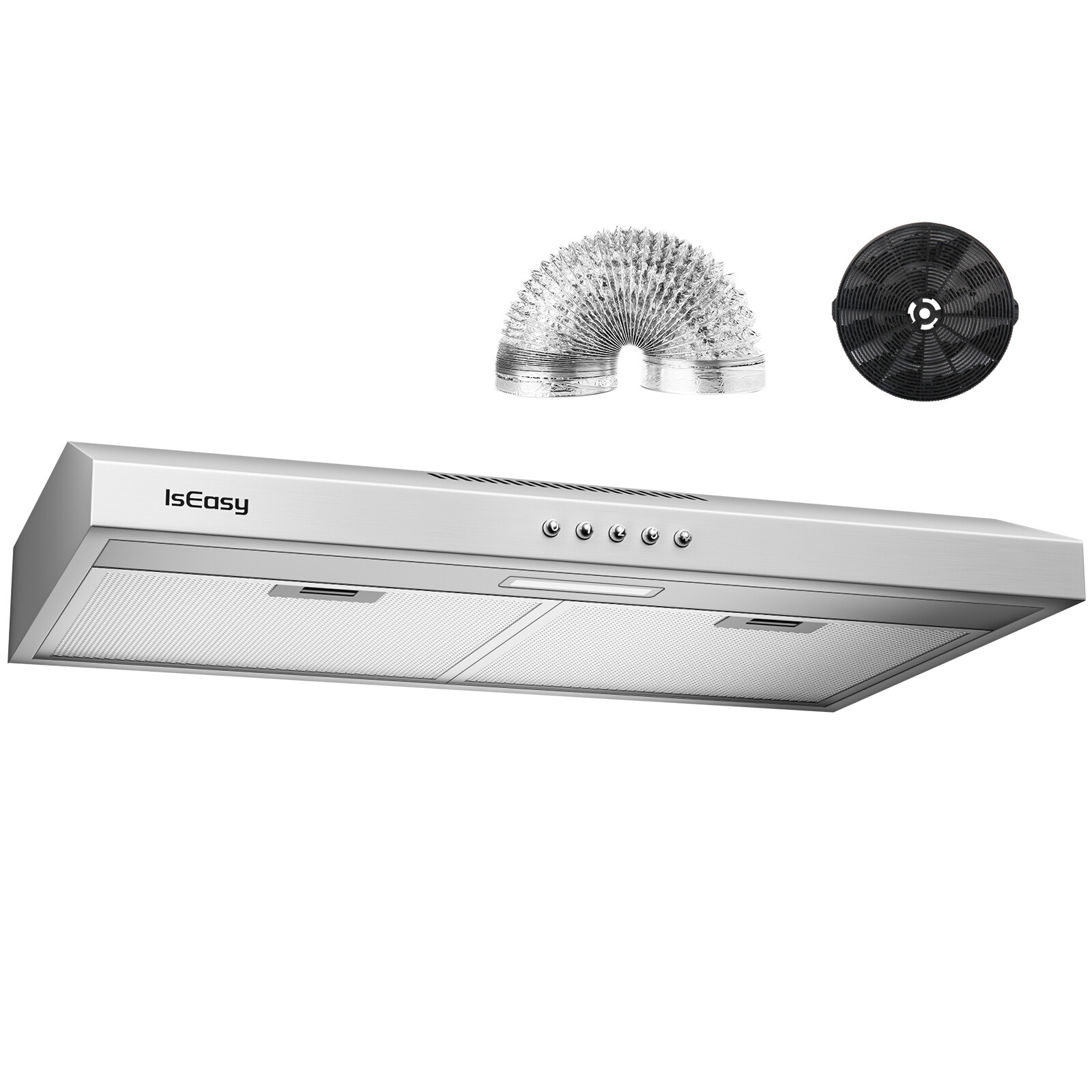30 inch Ductless Range Hood Under Cabinet Hood Vent 3-Speed Stainless Steel USA