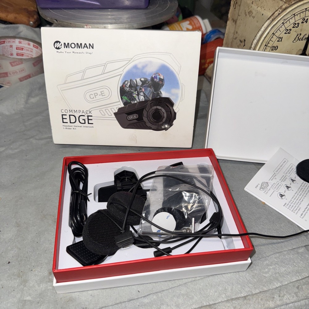 Moman CP-E Compack Edge Headset Helmet Intercom 1- Rider Kit UNTESTED