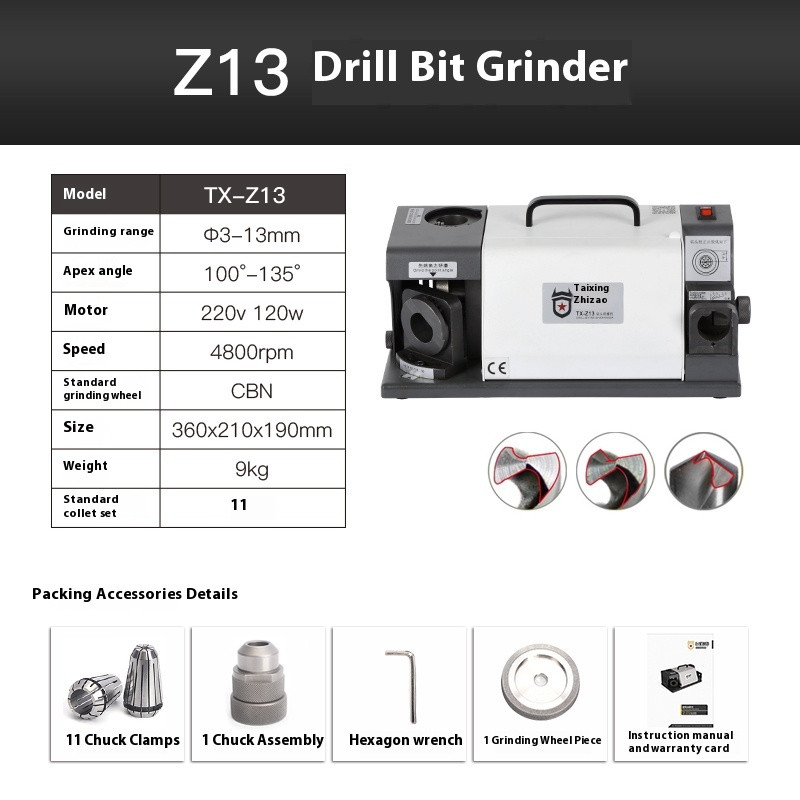 Portable Quick Sharpener Twist Drill Sharpening Drill Bit Magic Tool Triple Beve