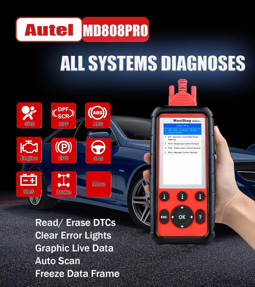 2025 Autel MaxiDiag MD808 Pro Automatic Diagnostic Scanner Tool OBD2 Code Reader