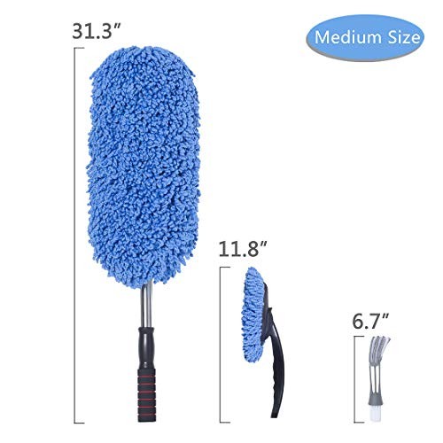 (3 Pack) Microfiber Car Duster Exterior Scratch Free, Extendable Handle