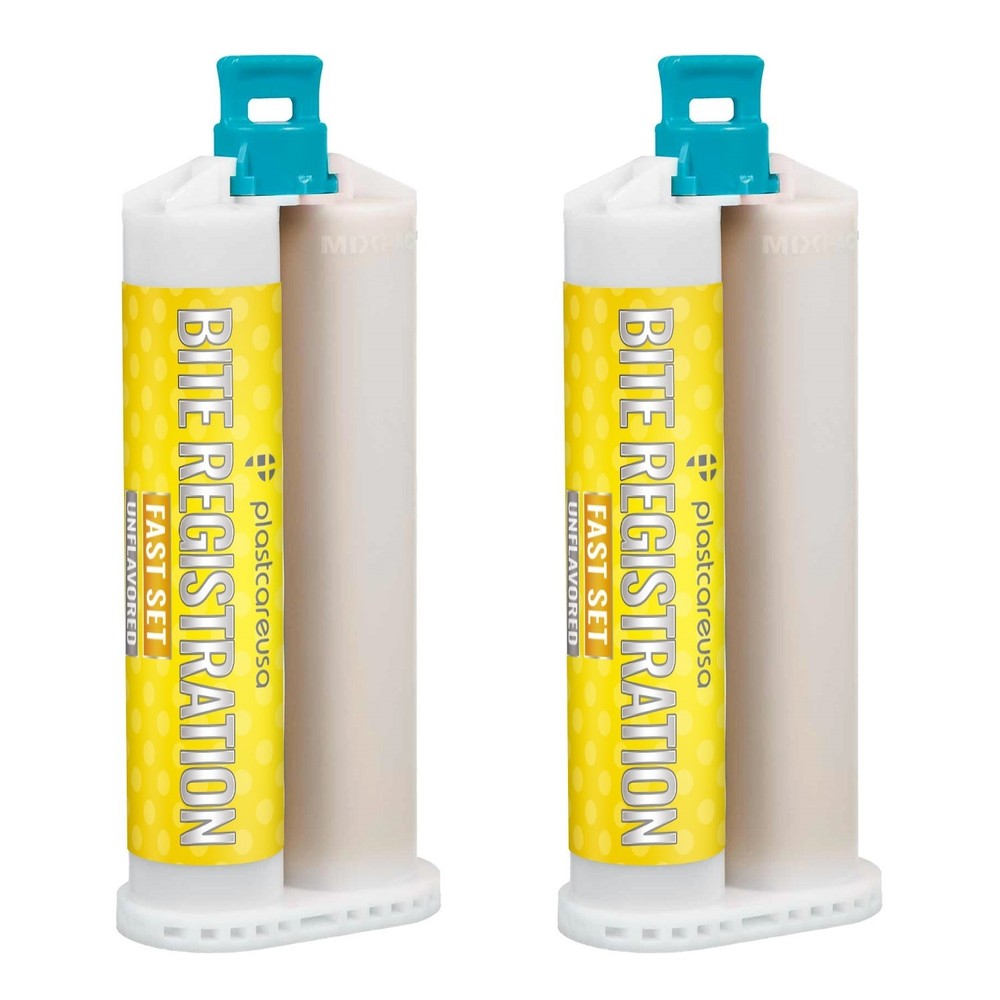 VPS Unflavored Bite Material – Fast Set, 2 x 50ml + 4 Mixing Tips