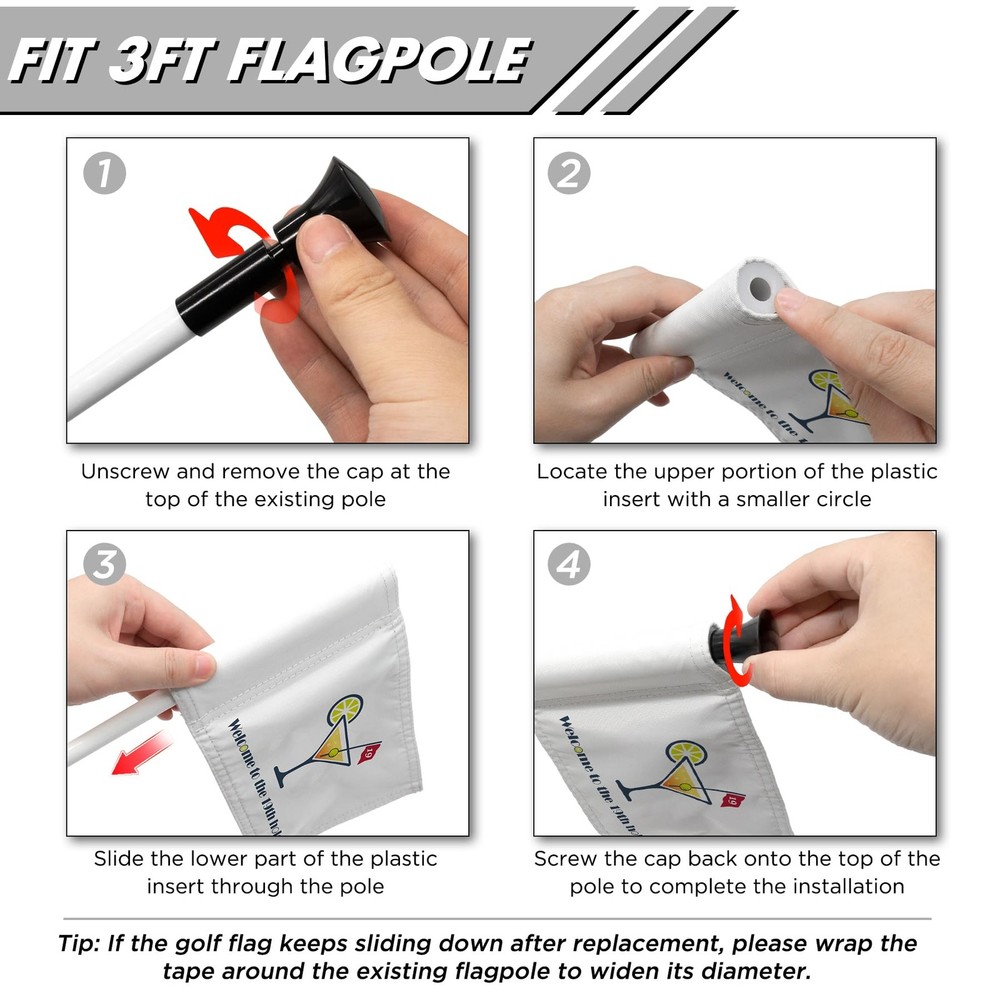 19th Hole Golf Flag for Backyard Practice Putting Green, PGA Junior Standards...