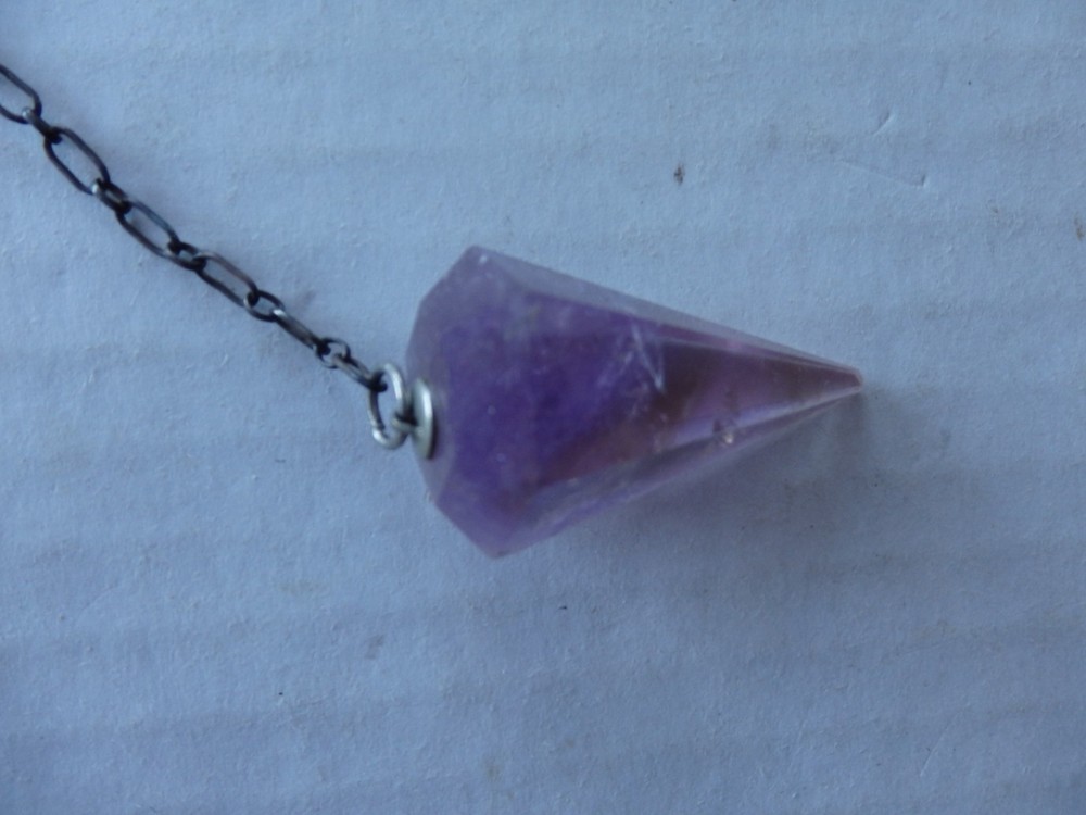 Amethyst Pendulum on Silver Chain for Divining