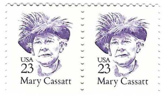 STAMP SCOTT 2181 "Mary Cassatt" 23 CENT 1988 MNH HORIZ PAIR