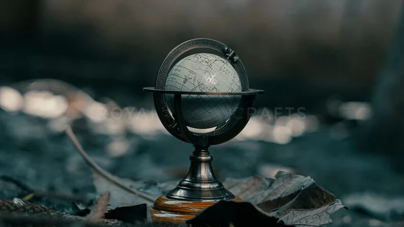 Brass Nautical Armillary Tabletop Sphere World Globe Marine World Globe