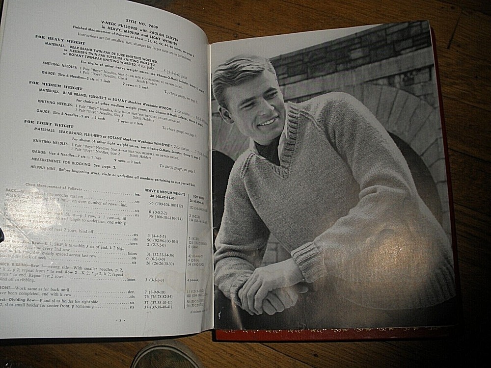 1966 Bear Brand-Fleischer's-Botany MEN'S CLASSIC SWEATERS Knitting Instructions