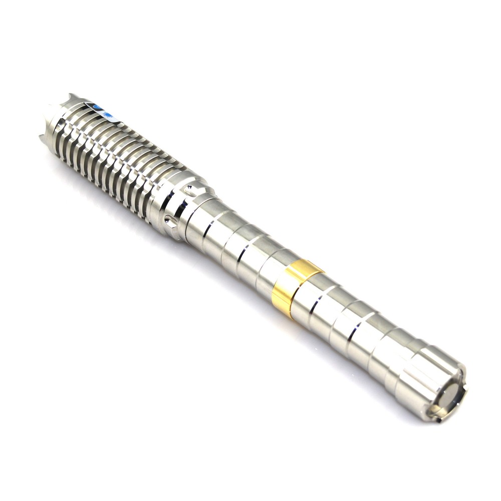 Adjustable Focus Blue Laser Pointer Visible Beam Light w/ Star Caps Glasses Box