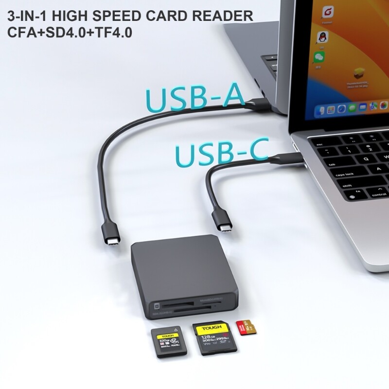 USB 3.2 Card Reader Adapter High Speed Memory Card Reader Card Reader 3 in 1