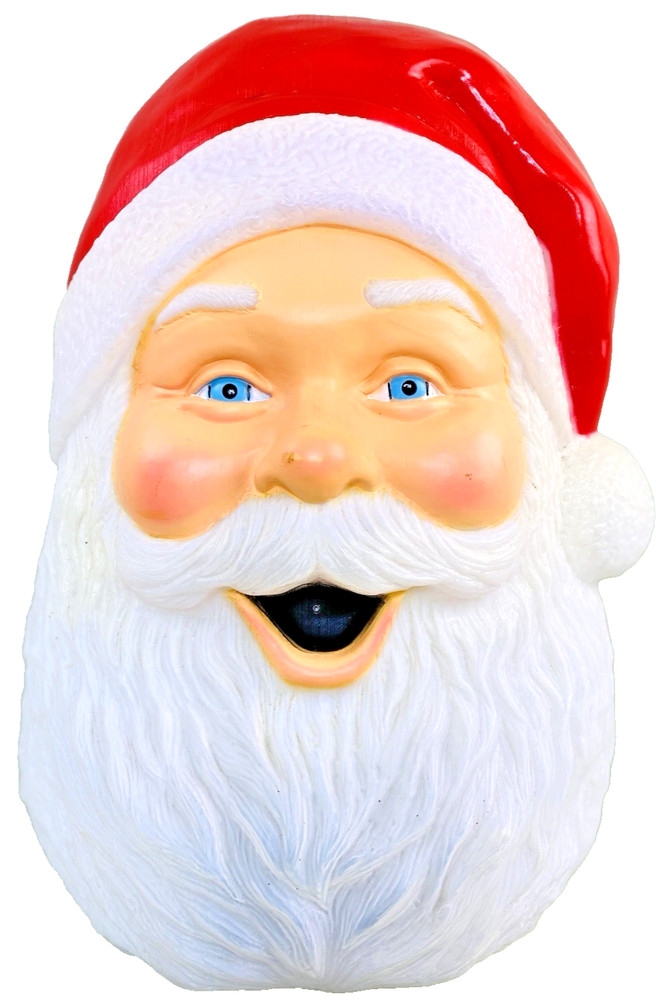 Motion Activated Light Up & Talking Santa Face Christmas Blow Mold 22” Working