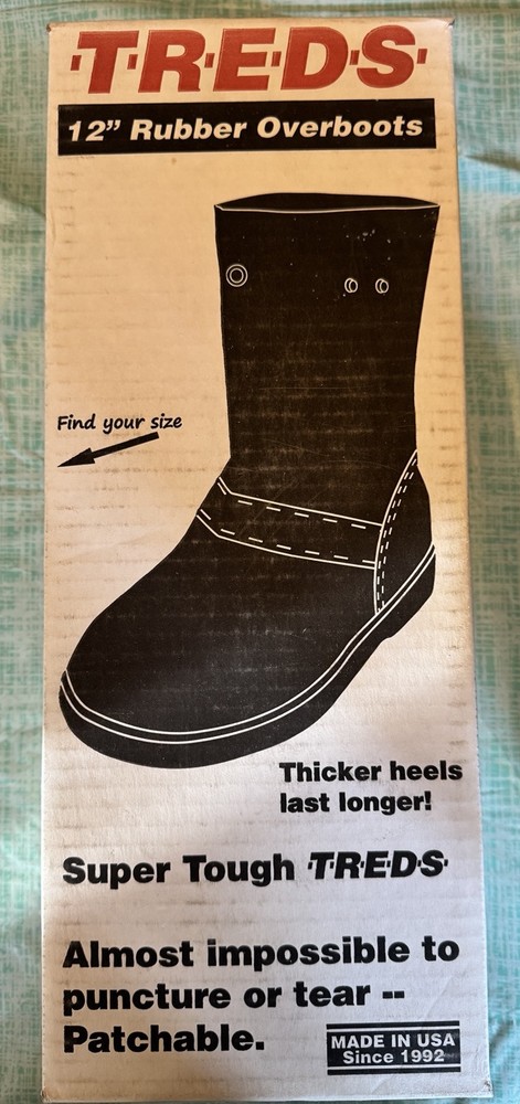TREDS 12" Pull-On Stretch Rubber Overboots S (fits 5-7)