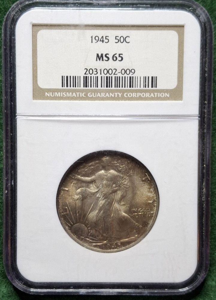 1945 Walking Liberty Half Dollar - NGC MS65