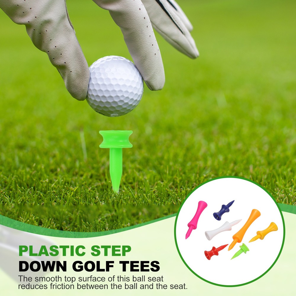 Plastic Step Down Golf Tees, 2.3 Inch Golf Tees Bulk, 140 Pack & Pink