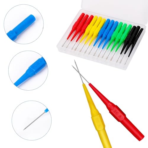 15Pcs Probes Pin Insulation Wire Piercing Needle Test Back Probe Kit Super Tip