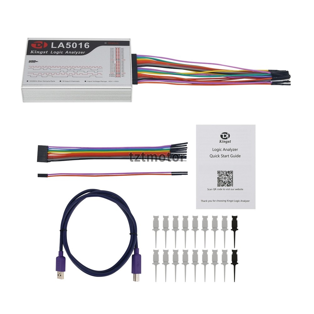 LA5016 USB Logic Analyzer 16CH 500MHz Sampling 5G Sample Depth PWM Output