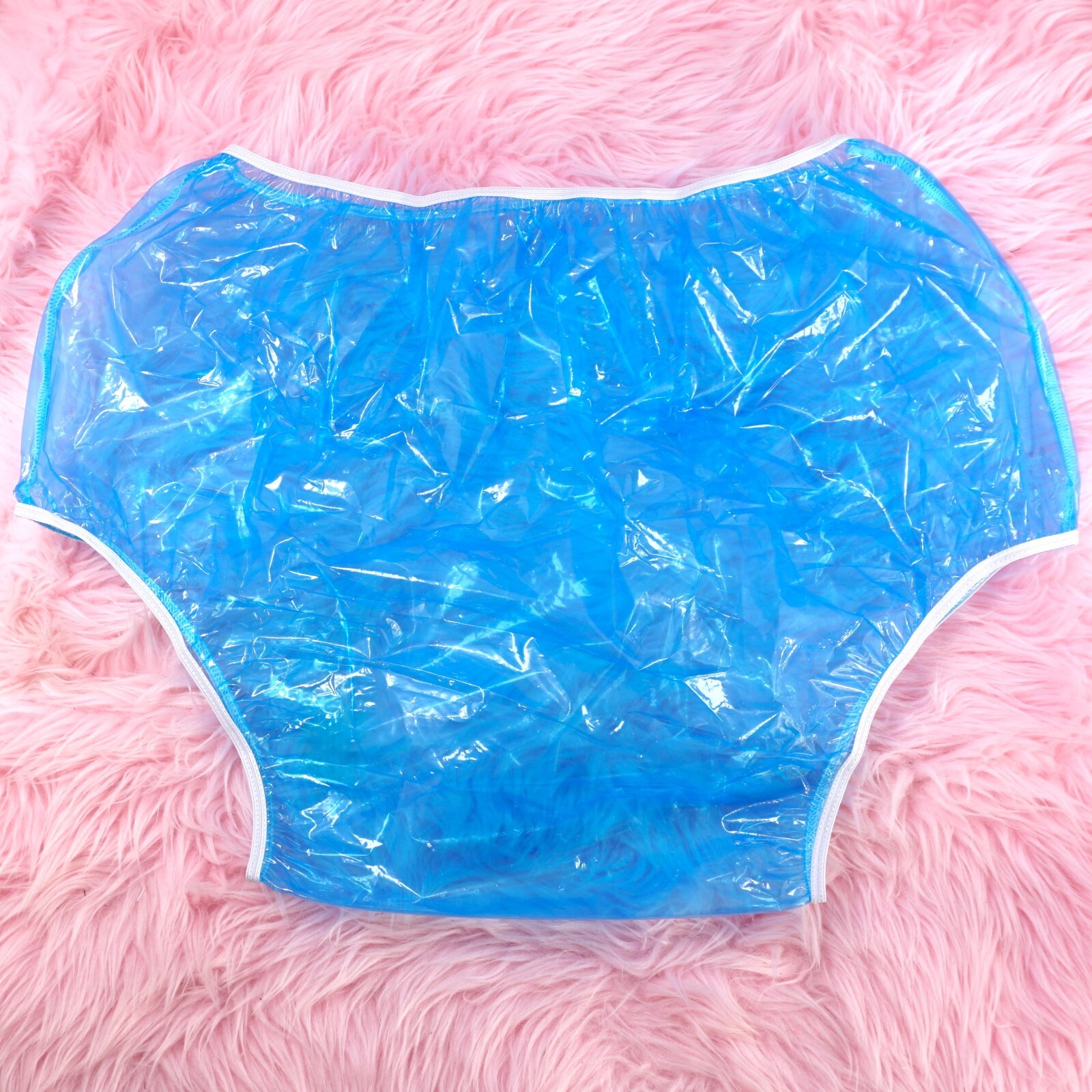 PLASTIC Adult Unisex Diaper Cover Sissy panties Blue or Coral Pink S/m- XXL