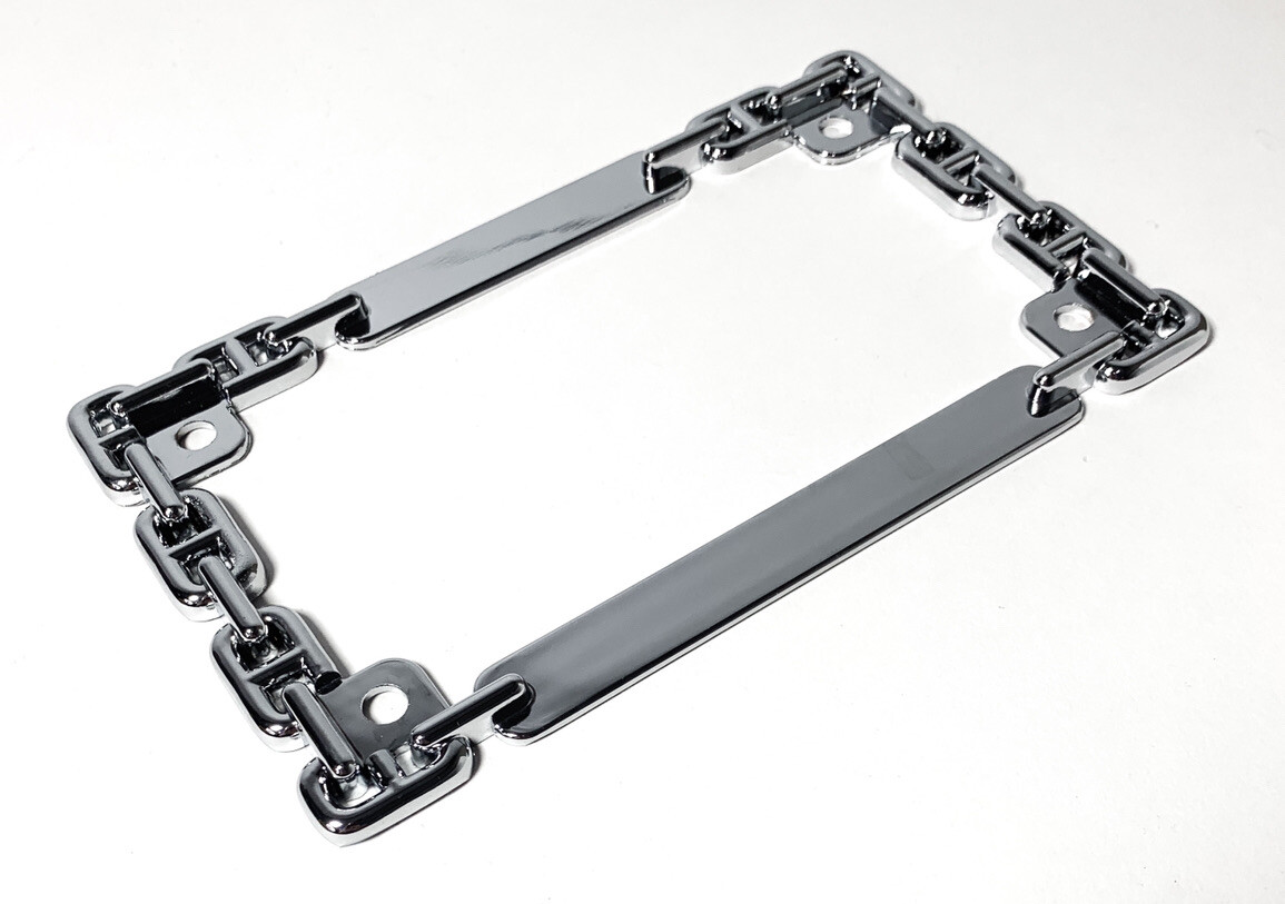 Chrome Metal Chain Motorcycle License Plate Tag Frame