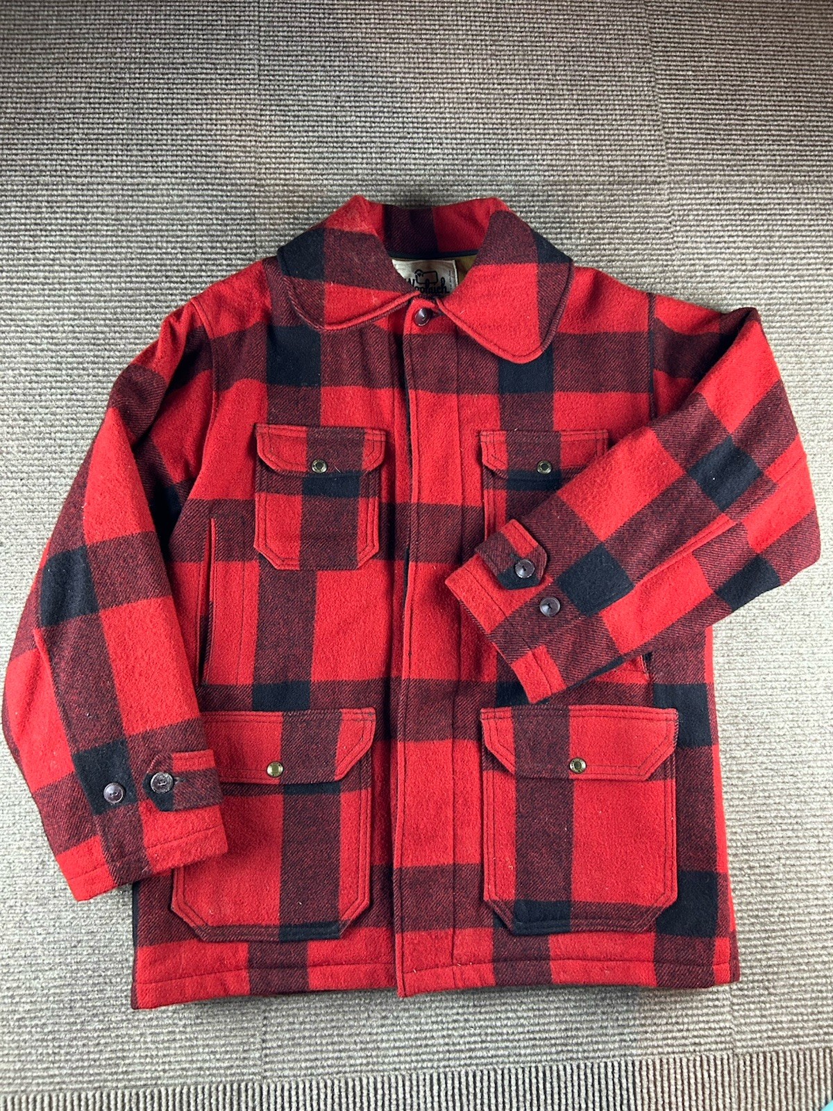 Vintage Woolrich Jacket Mens 40 Buffalo Plaid Mackinaw Wool Hunting & Pants NWT