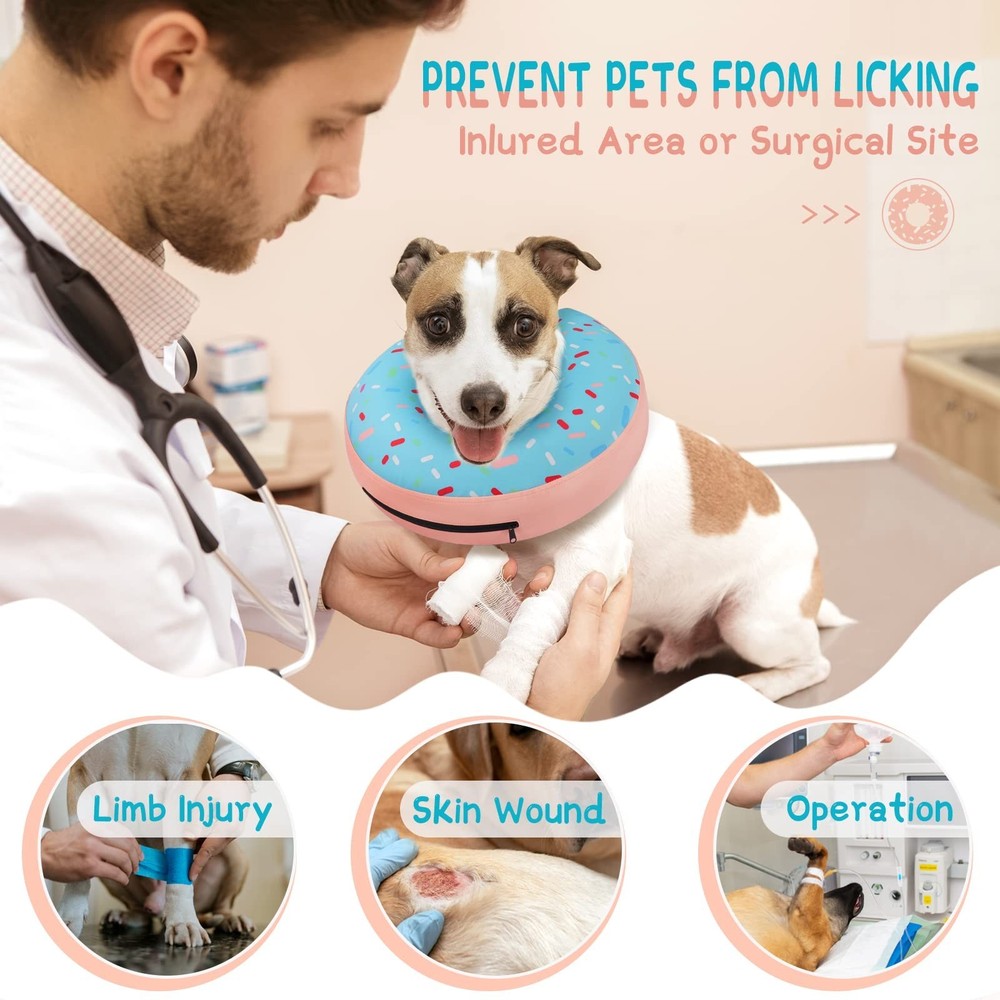 Inflatable Dog Cone Collar size Medium Cone Alternative After Surgery Donut